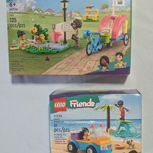 LEGO Friends Dog Rescue Bike 41738 and Beach Buggy  41725 Set- Retired